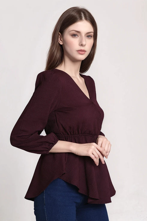 Nissa Top - Maroon