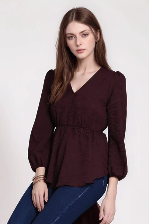 Nissa Top - Maroon