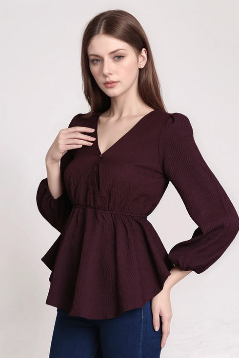 Nissa Top - Maroon