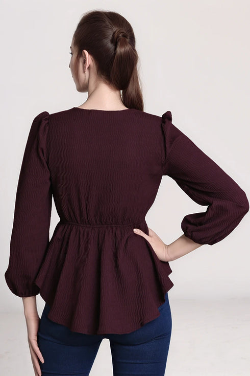 Nissa Top - Maroon